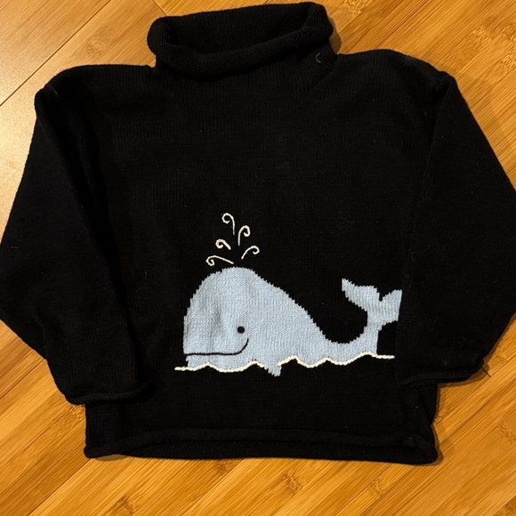 Navy Whale Sweater for Kids - Picture 1 of 2